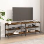 vidaXL tv-bord 140x30x50 cm konstrueret træ røget egetræsfarve - Kategori: Egetræshylder til hjemmet 4 vidaXL tv-bord 140x30x50 cm konstrueret træ røget egetræsfarve