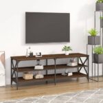 vidaXL tv-bord 140x40x50 cm konstrueret træ brun egetræsfarve - Kategori: Egetræshylder til hjemmet 4 vidaXL tv-bord 140x40x50 cm konstrueret træ brun egetræsfarve