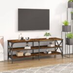 vidaXL tv-bord 140x40x50 cm konstrueret træ røget egetræsfarve - Kategori: Egetræshylder til hjemmet 4 vidaXL tv-bord 140x40x50 cm konstrueret træ røget egetræsfarve