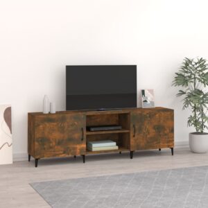 vidaXL tv-bord 150x30x50 cm konstrueret træ røget egetræsfarve
