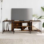 vidaXL tv-bord 153x37x50 cm konstrueret træ røget egetræsfarve - Kategori: Egetræshylder til hjemmet 4 vidaXL tv-bord 153x37x50 cm konstrueret træ røget egetræsfarve