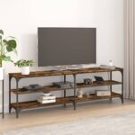 vidaXL tv-bord 160x30x50 cm konstrueret træ røget egetræsfarve - Kategori: Egetræshylder til hjemmet 4 vidaXL tv-bord 160x30x50 cm konstrueret træ røget egetræsfarve