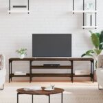 vidaXL tv-bord 161x35x45 cm konstrueret træ og jern brun egetræsfarve - Kategori: Egetræshylder til hjemmet 4 vidaXL tv-bord 161x35x45 cm konstrueret træ og jern brun egetræsfarve