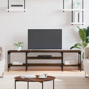 vidaXL tv-bord 161x35x45 cm konstrueret træ og jern brun egetræsfarve