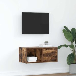 vidaXL tv-bord 60x31x25,5 cm konstrueret træ røget egetræsfarve