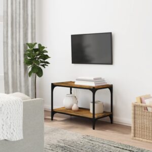 vidaXL tv-bord 60x33x41 cm konstrueret træ og stål røget egetræ