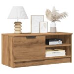 vidaXL tv-bord 80x35x36,5 cm konstrueret træ kunsteg - Kategori: Egetræshylder til hjemmet 4 vidaXL tv-bord 80x35x36,5 cm konstrueret træ kunsteg