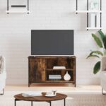 vidaXL tv-bord 80x40x50 cm konstrueret træ røget egetræsfarve
