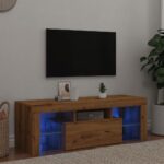 vidaXL tv-bord m. LED-lys 120x36,5x40 cm konstrueret træ kunsteg