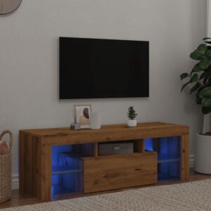 vidaXL tv-bord m. LED-lys 120x36,5x40 cm konstrueret træ kunsteg