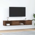 vidaXL tv-borde 2 stk. 80x31x25,5 cm konstrueret træ brunt egetræ - Kategori: Egetræshylder til hjemmet 4 vidaXL tv-borde 2 stk. 80x31x25,5 cm konstrueret træ brunt egetræ