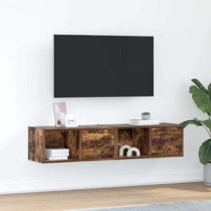 vidaXL tv-skabe 2 stk. 60x31x25,5 cm konstrueret træ røget egetræ