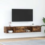 vidaXL tv-skabe 2 stk. 80x31x25,5 cm konstrueret træ røget egetræ - Kategori: Egetræshylder til hjemmet 4 vidaXL tv-skabe 2 stk. 80x31x25,5 cm konstrueret træ røget egetræ