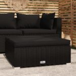 vidaXL udendørs fodskammel med hynde 70x70x30 cm polyrattan sort - Kategori: Komfortable og praktiske puffer 4 vidaXL udendørs fodskammel med hynde 70x70x30 cm polyrattan sort