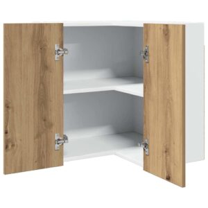 vidaXL væghængt hjørneskab 57x57x60 cm konstrueret træ kunsteg