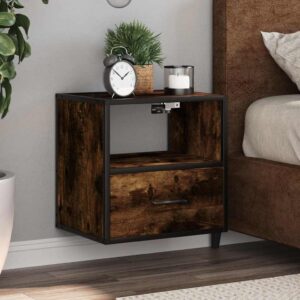 vidaXL væghængt sengebord 40x31x39,5 cm røget egetræsfarve