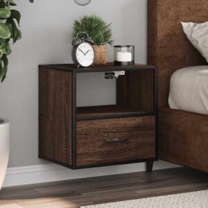 vidaXL væghængte sengeborde 2 stk. 40x31x39,5 cm brun egetræsfarve
