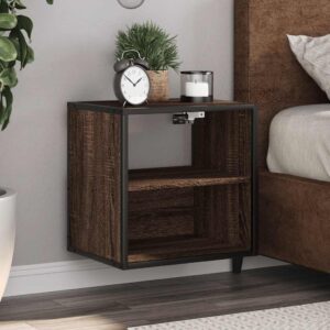 vidaXL væghængte sengeborde 2 stk. 40x31x39,5 cm brun egetræsfarve