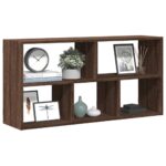 vidaXL væghylde 100x25x50 cm konstrueret træ brun egetræsfarve - Kategori: Egetræshylder til hjemmet 4 vidaXL væghylde 100x25x50 cm konstrueret træ brun egetræsfarve