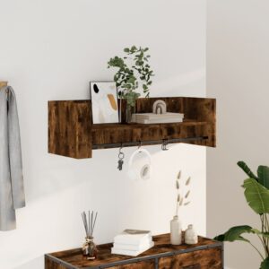 vidaXL væghylde 100x35x30,5 cm konstrueret træ røget eg