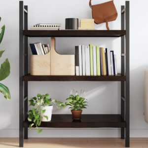 vidaXL væghylde 100x40x(2-6) cm behandlet massivt egetræ mørkebrun