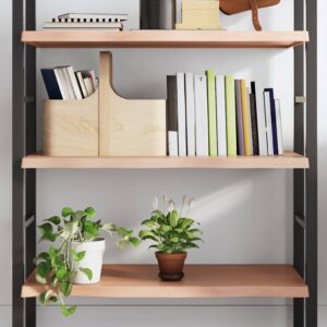 vidaXL væghylde 100x50x(2-4) cm behandlet massivt egetræ lysebrun