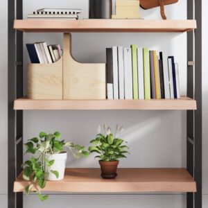 vidaXL væghylde 100x50x(2-6) cm behandlet massivt egetræ lysebrun