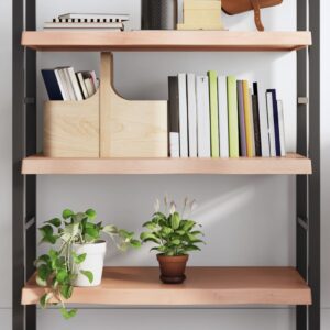 vidaXL væghylde 100x60x(2-6) cm behandlet massivt egetræ lysebrun