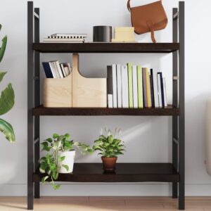 vidaXL væghylde 100x60x(2-6) cm behandlet massivt egetræ mørkebrun