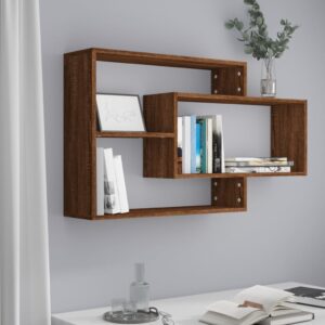 vidaXL væghylde 104x20x58,5 cm konstrueret træ brun egetræsfarve