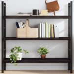 vidaXL væghylde 120x40x(2-4) cm behandlet massivt egetræ mørkebrun