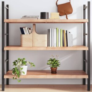 vidaXL væghylde 120x60x(2-4) cm behandlet massivt egetræ lysebrun