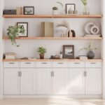 vidaXL væghylde 200x30x(2-4) cm behandlet massivt egetræ lysebrun