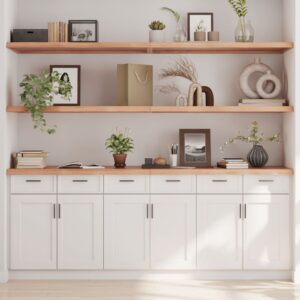 vidaXL væghylde 200x60x(2-4) cm behandlet massivt egetræ lysebrun