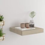 vidaXL væghylde 23×23,5×3,8 cm MDF egetræsfarve - Kategori: Egetræshylder til hjemmet 4 vidaXL væghylde 23x23,5x3,8 cm MDF egetræsfarve