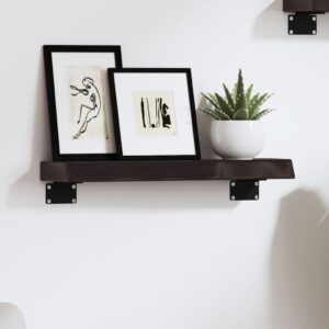 vidaXL væghylde 40x10x4 cm behandlet massivt egetræ mørkebrun