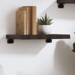 vidaXL væghylde 40x20x4 cm behandlet massivt egetræ mørkebrun - Kategori: Egetræshylder til hjemmet 4 vidaXL væghylde 40x20x4 cm behandlet massivt egetræ mørkebrun