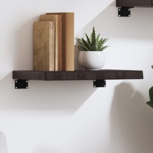 vidaXL væghylde 40x30x(2-4) cm behandlet massivt egetræ mørkebrun