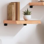 vidaXL væghylde 40x40x(2-6) cm behandlet massivt egetræ lysebrun