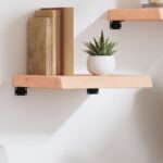 vidaXL væghylde 40x40x(2-6) cm ubehandlet massivt egetræ