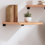 vidaXL væghylde 40x60x(2-4) cm behandlet massivt egetræ lysebrun