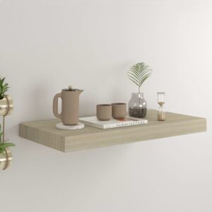 vidaXL væghylde 50x23x3,8 cm MDF egetræsfarve