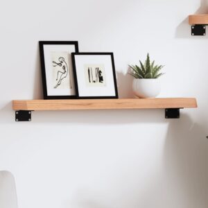 vidaXL væghylde 60x10x4 cm behandlet massivt egetræ lysebrun