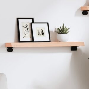 vidaXL væghylde 60x10x4 cm ubehandlet massivt egetræ