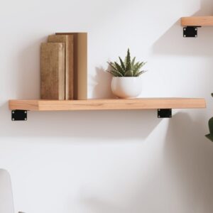 vidaXL væghylde 60x20x4 cm behandlet massivt egetræ lysebrun
