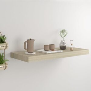 vidaXL væghylde 60x23,5x3,8 cm MDF egetræsfarve