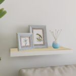 vidaXL væghylde 60×23,5×3,8 cm MDF egetræsfarve og hvid - Kategori: Egetræshylder til hjemmet 4 vidaXL væghylde 60x23,5x3,8 cm MDF egetræsfarve og hvid