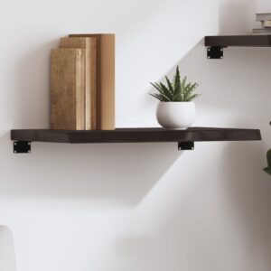 vidaXL væghylde 60x30x(2-4) cm behandlet massivt egetræ mørkebrun