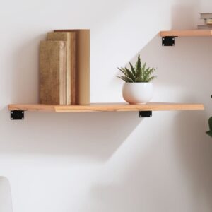 vidaXL væghylde 60x30x2 cm behandlet massivt egetræ lysebrun