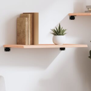 vidaXL væghylde 60x30x2 cm ubehandlet massivt egetræ